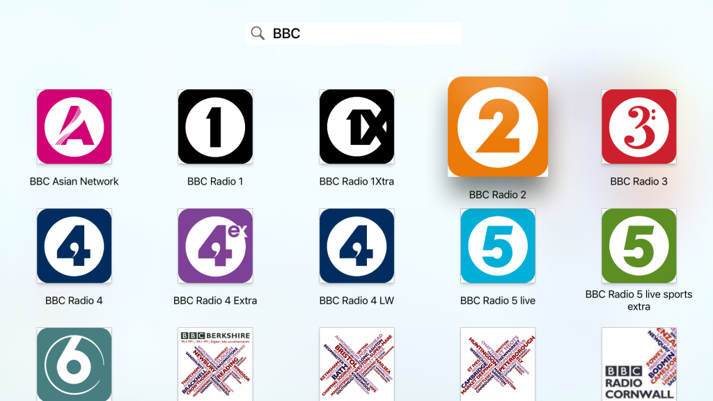 Receiver App is most used Apple TV Music App airable